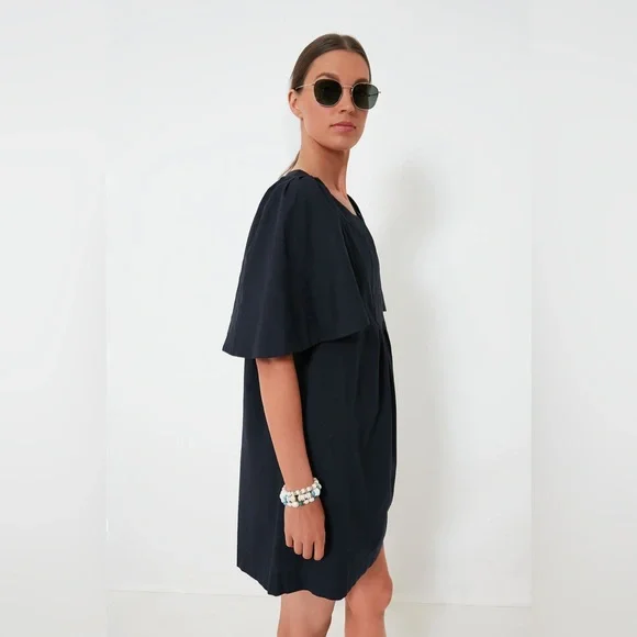 Tuckernuck Pomander Place Deep Navy Finley Flutter Sleeve Dress - Picture 3 of 8
